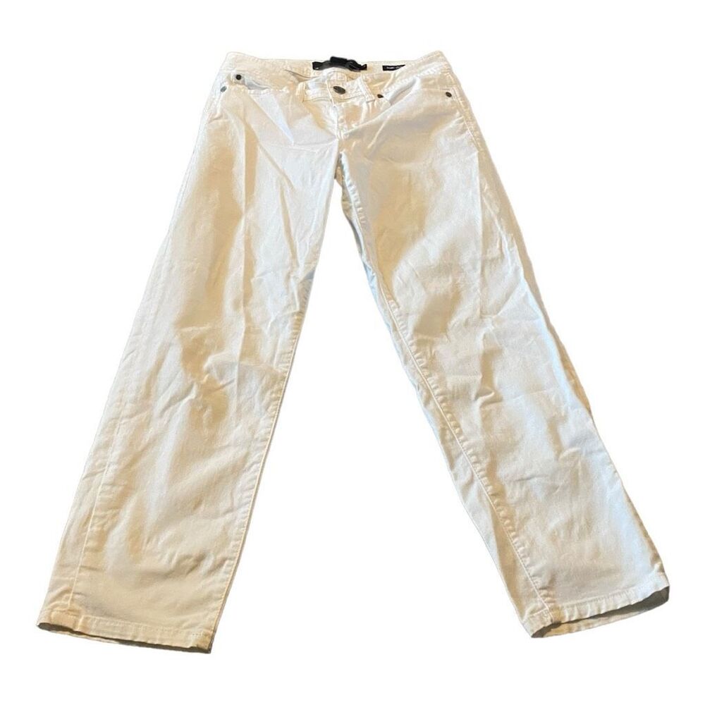 Calvin Klein Jeans White Cropped Straight-Leg Jeans